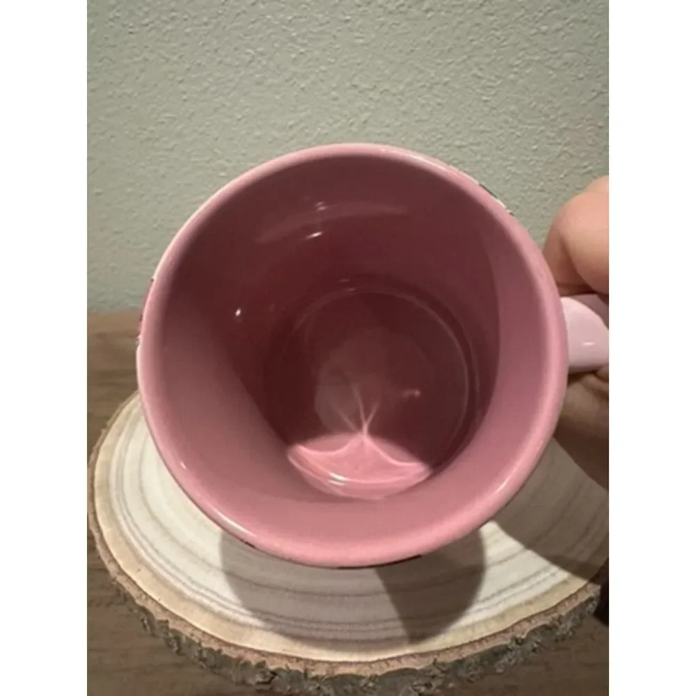 Disney Parks Minnie Mouse Coffee Mug -  Ceramic Pink Glitter Hearts 12 oz.